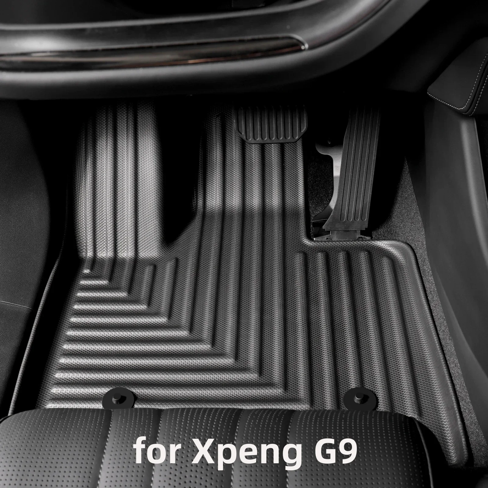 

Car Floor Mats Cargo Liner Trunk Pad for Xpeng G9 TPE 3D Foot Mat Waterproof All Weather Black Set Accessories