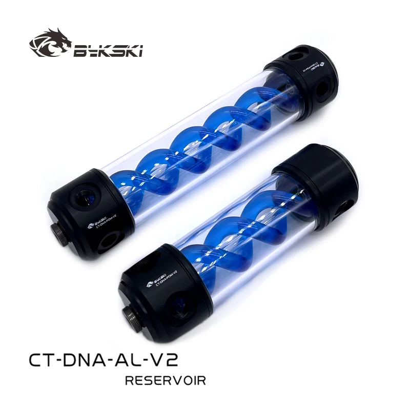 

Bykski CT-DNA-AL-V2, T Цилиндрический резервуар Разноцветная спираль ДНК 190/260 мм Крышка из алюминиевого сплава Резервуар для водяного охлаждения