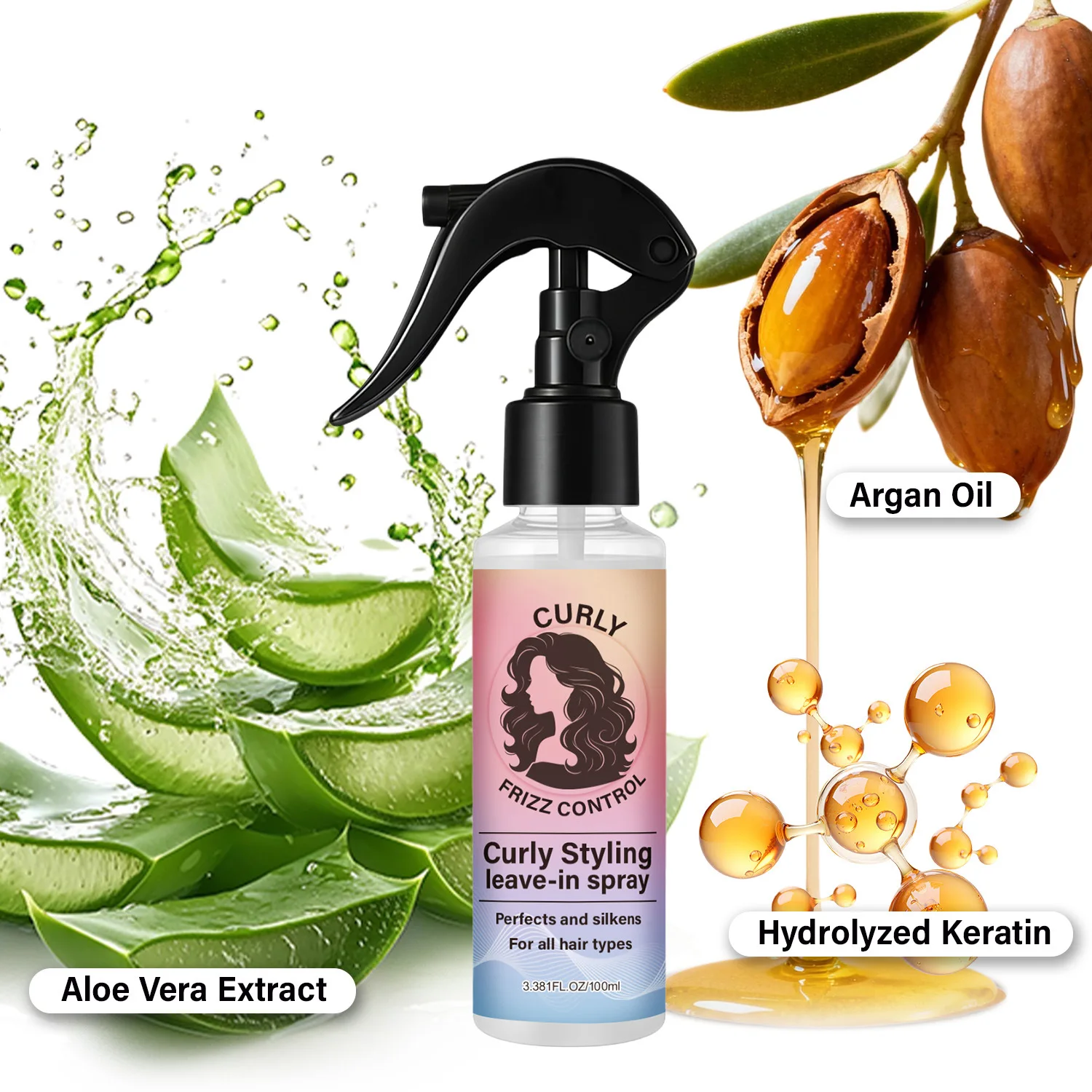 Curly Styling Leave-In Spray – - Hair Care Herbal ulasan dan harga