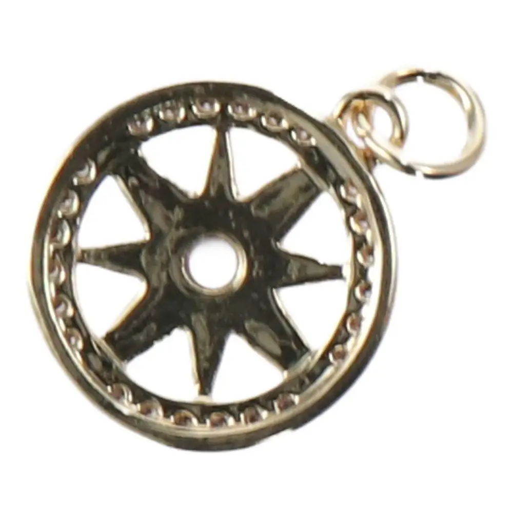 Cubic zirconia and brass Compass Charms Gold, silver Pendant with Cubic Zirconia Golden Brass Pendan Charms Accessories