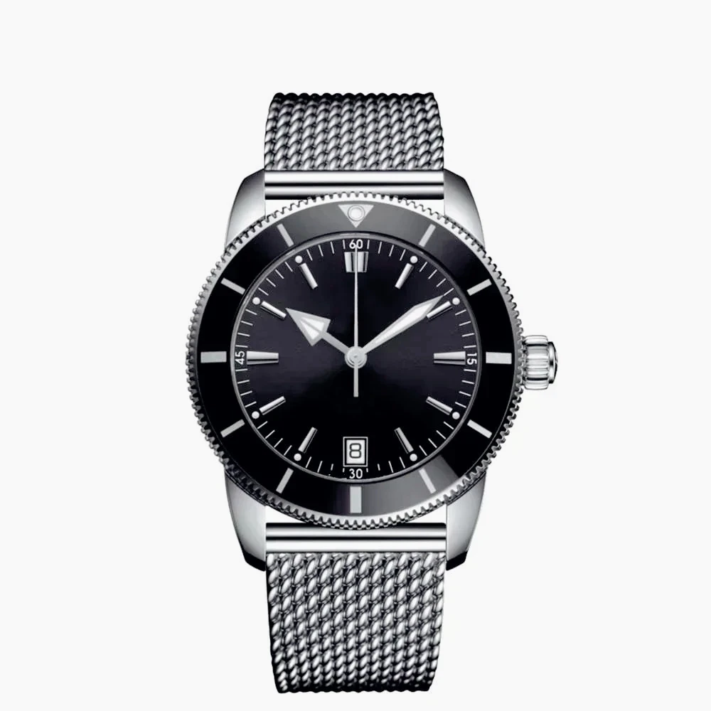 46MM heren automatisch mechanisch horloge 904L roestvrij staal SuperOceanes roségoud zwart blauw rubberen keramiek polshorloge
