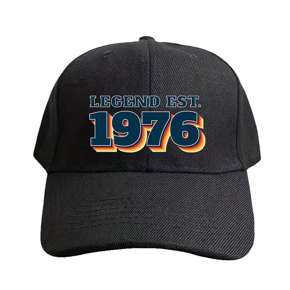 Legend Established 1976 Vintage Retro Birthday Cap Man Adult Hat Fashion Casual Adjustable Printed Baseball Caps Trucker Cap