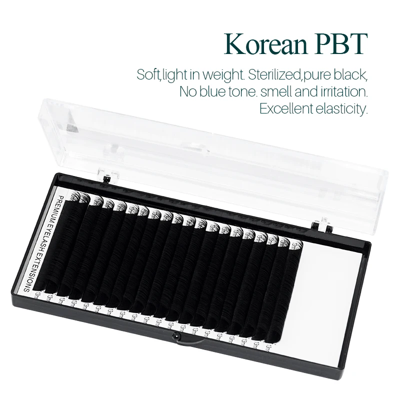 Korean PBT Materials Soft Comfortable Eyelashes Extensions Supplies 20 Rows High Quality Silk Lashes