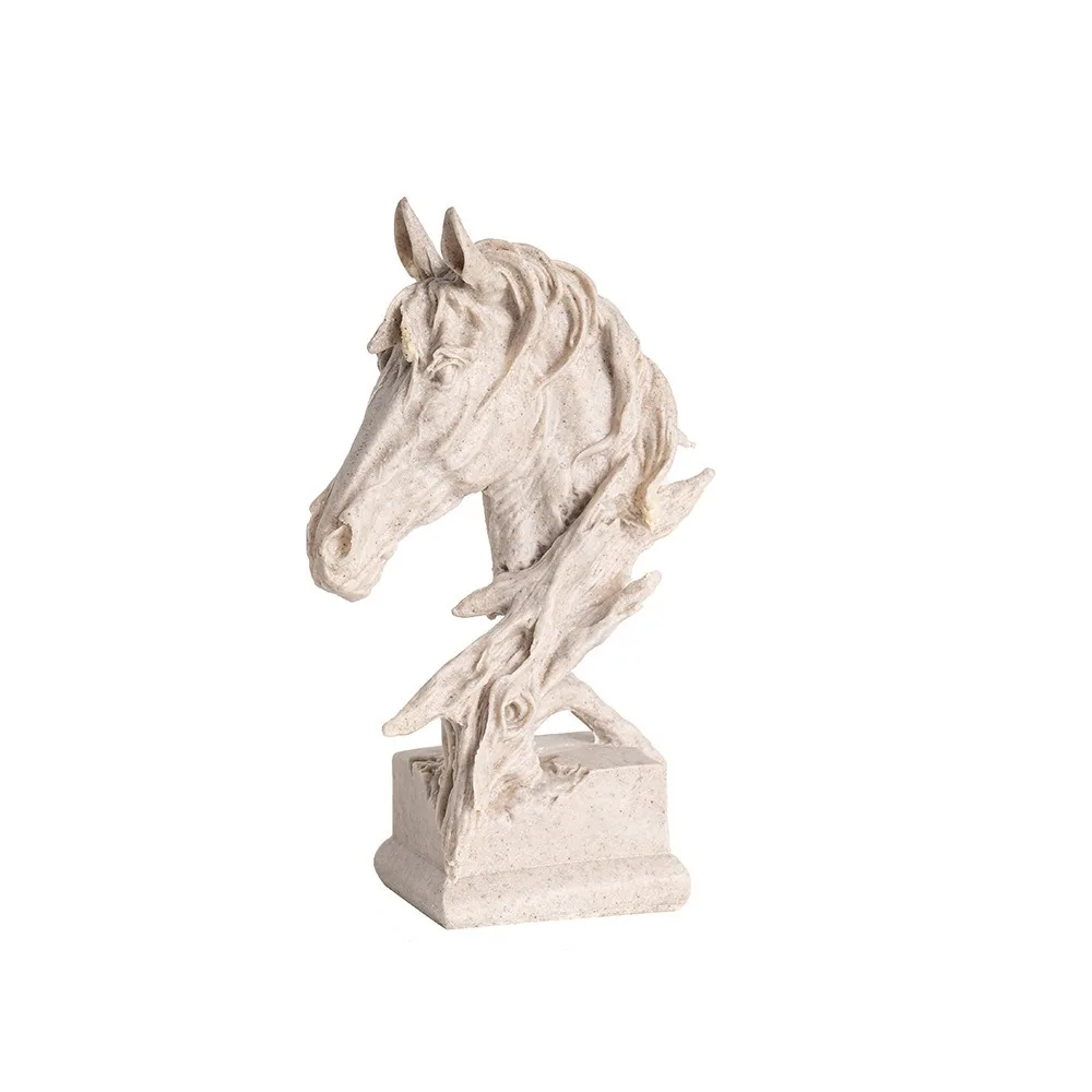 

Micro Landscape Resin Horse Head Statue Modern Art Animal Sculpture Nordic Style Crafts Miniatures Figurine Living Room