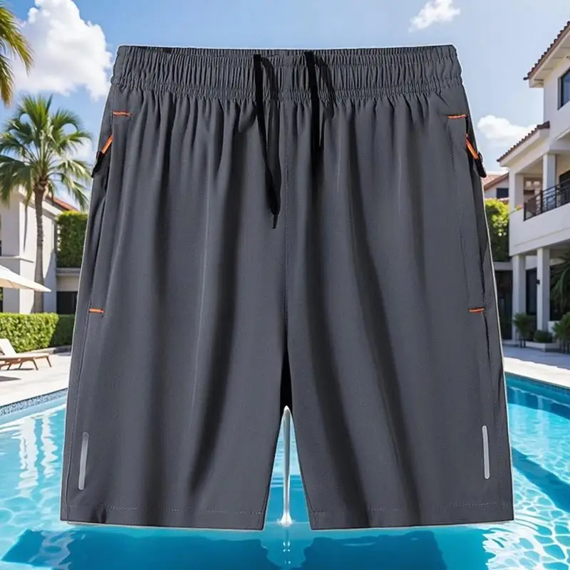 

2025 New Ice Silk Men's orts Summer Sport Running Loose Large Size Qui Dry Breathable Five-Quarter Length Fitn Running...