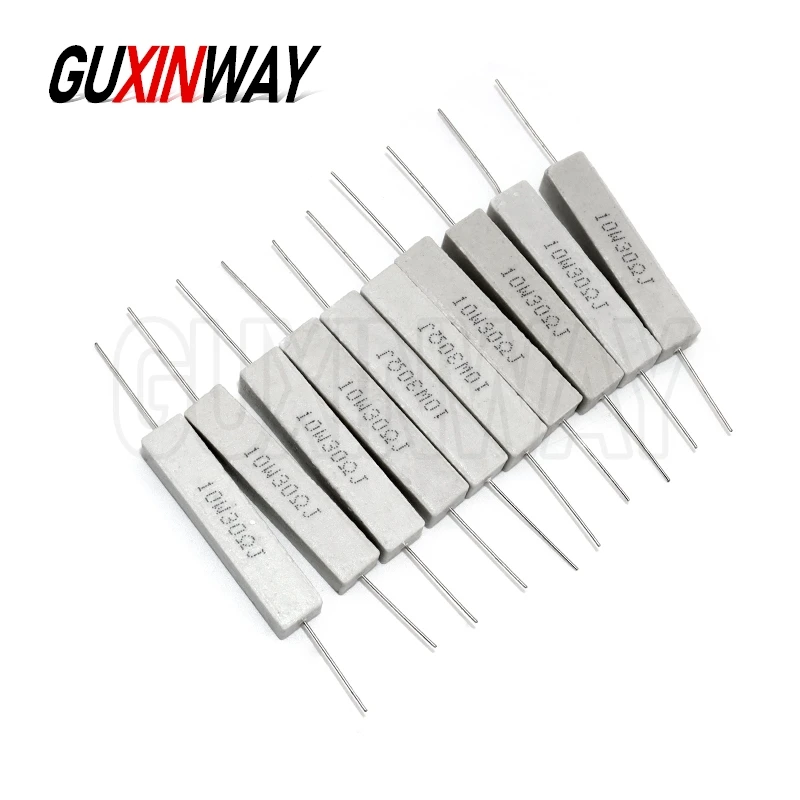 10pcs 10W 27 30 33 36 39 43 47 51 56 옴 27R 30R 33R 36R 39R 43R 47R 51R 56R 세라믹 시멘트 전력 저항 저항 10W 5%