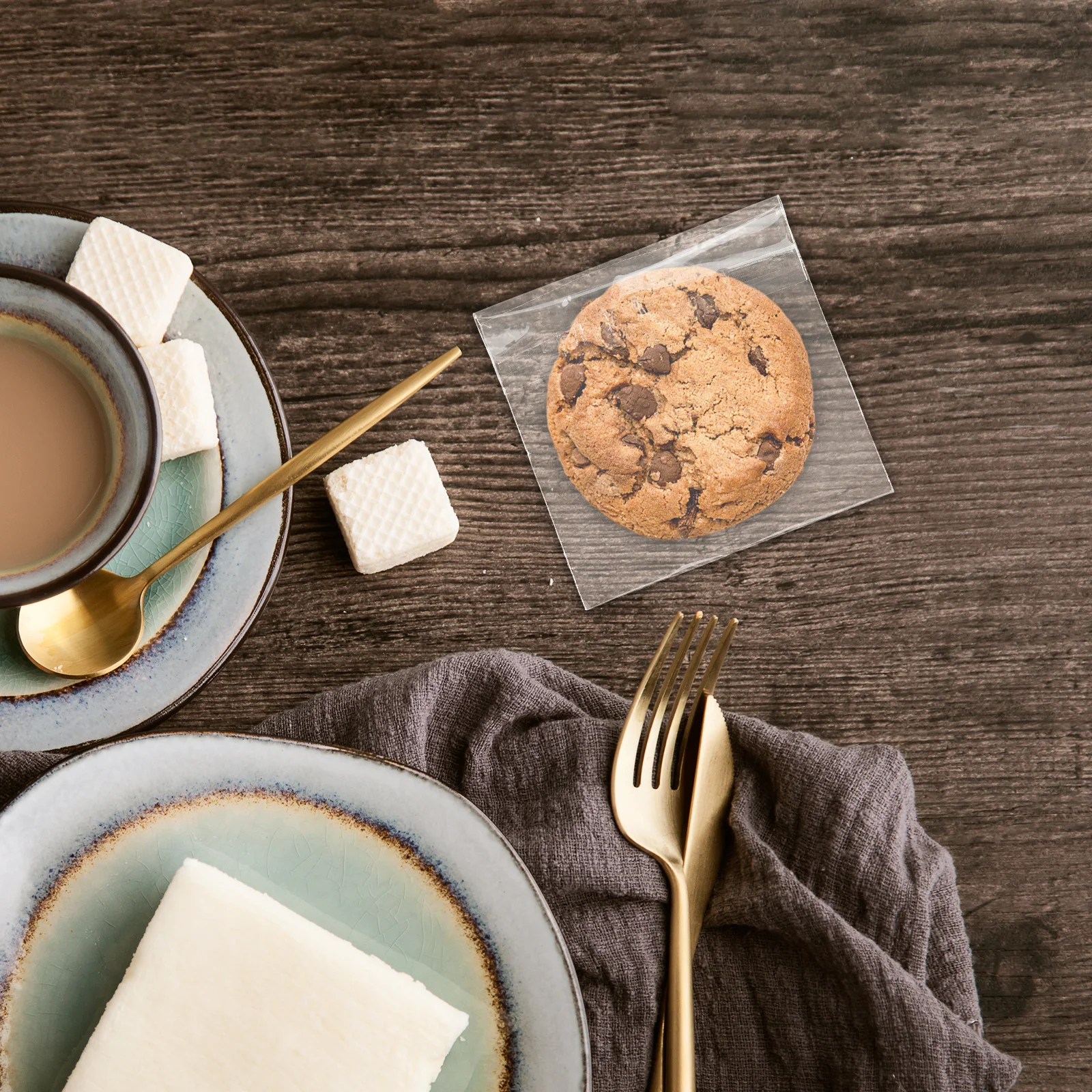 

500Pcs Transparent Self Sealing Cookie Bags Clear Cellophane Resealable Packaging Small Treat Candy Biscuit Muffin Storage