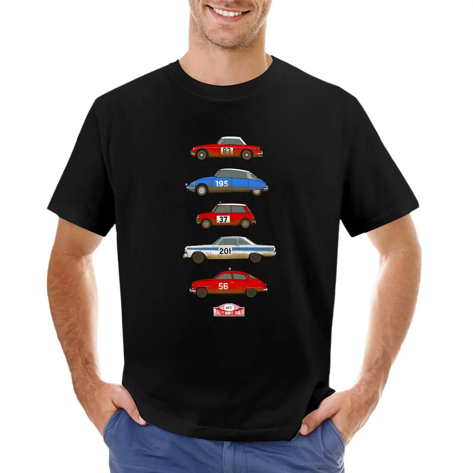 

1964 Monte Carlo Rally Classic Car Collection T-Shirt korean fashion tops cheap stuff mens shirts graphic tee