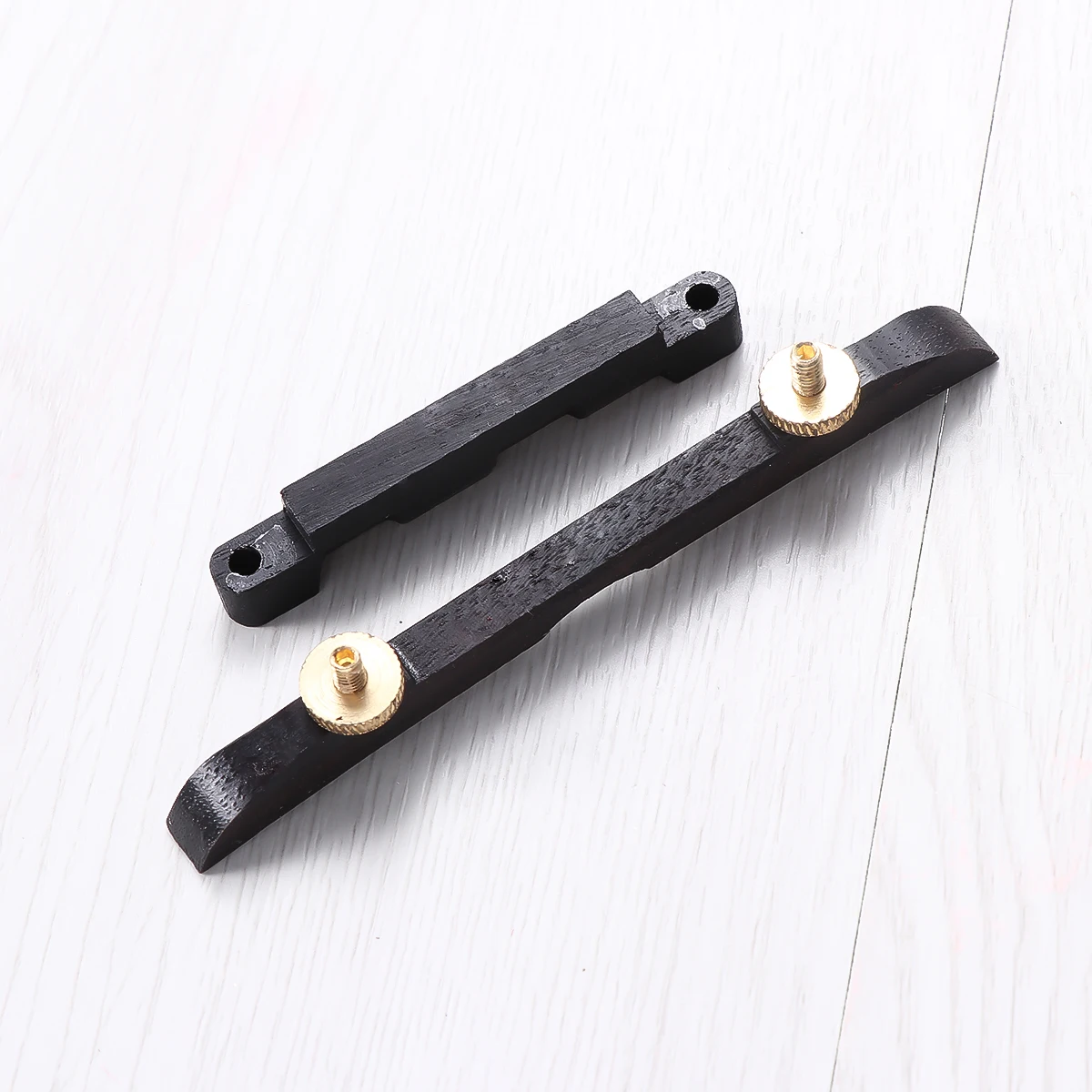 

Adjustable Mandolin Bridge Ebony Wood Height Adjustable Fit For Arched Top Mandolins Two Footed Base Customizable String Action