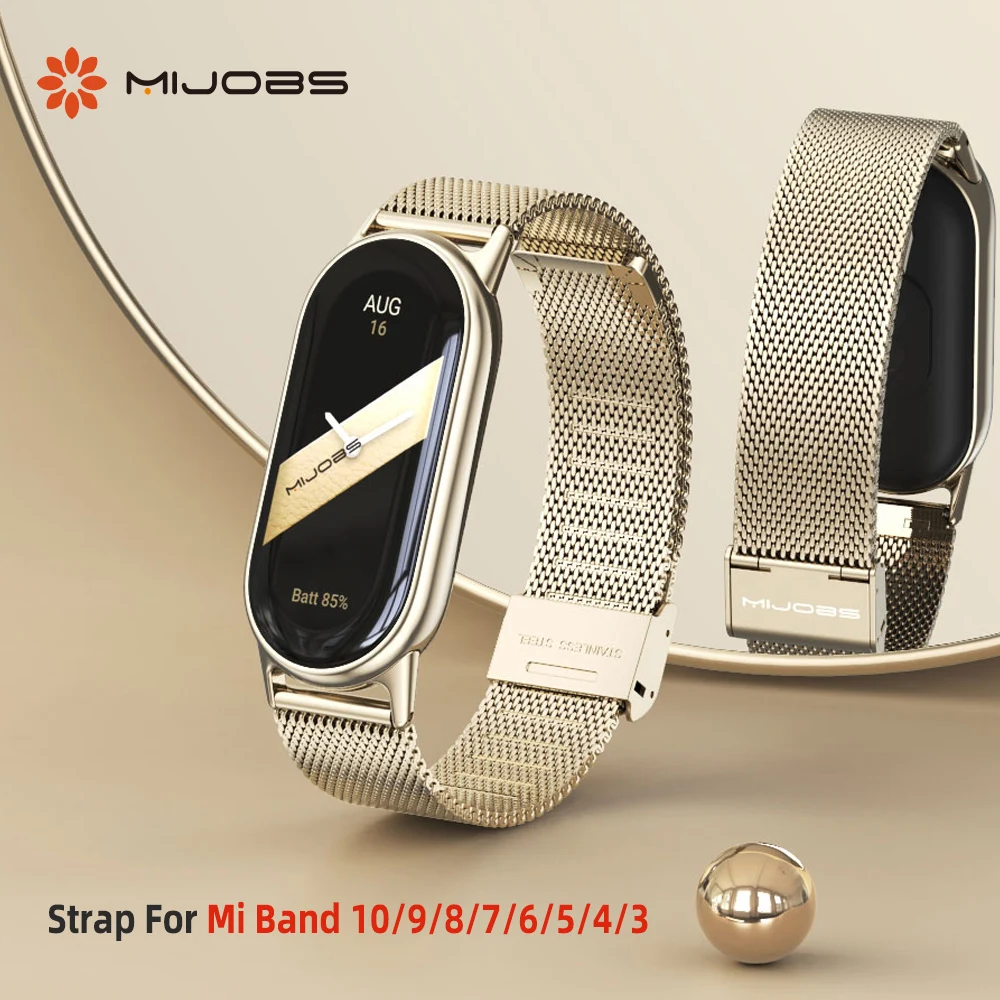 Metal Strap for Mi Band 10 9 8 NFC Global Version For Mi Band 9 Bracelet Watch Band for Mi Band 8 Straps Stainless Steel