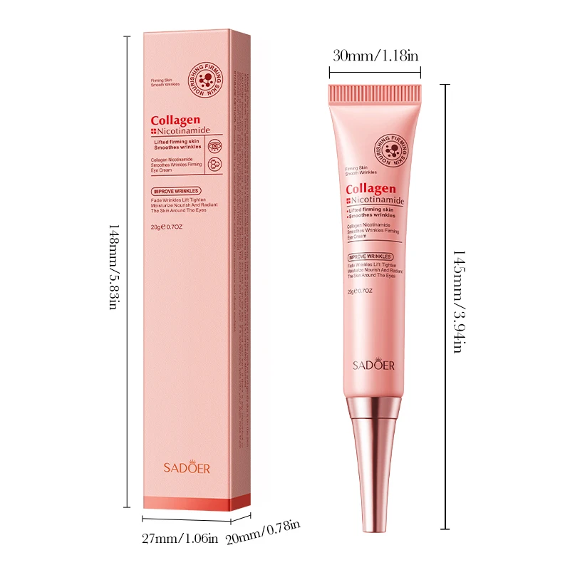 SADOER Niacinamide Eye Cream, Collagen Hydrating, Refreshing and Non-Sticky, Firming Skin, Anti-Wrinkles and Anti-Dark Circles - view 6
