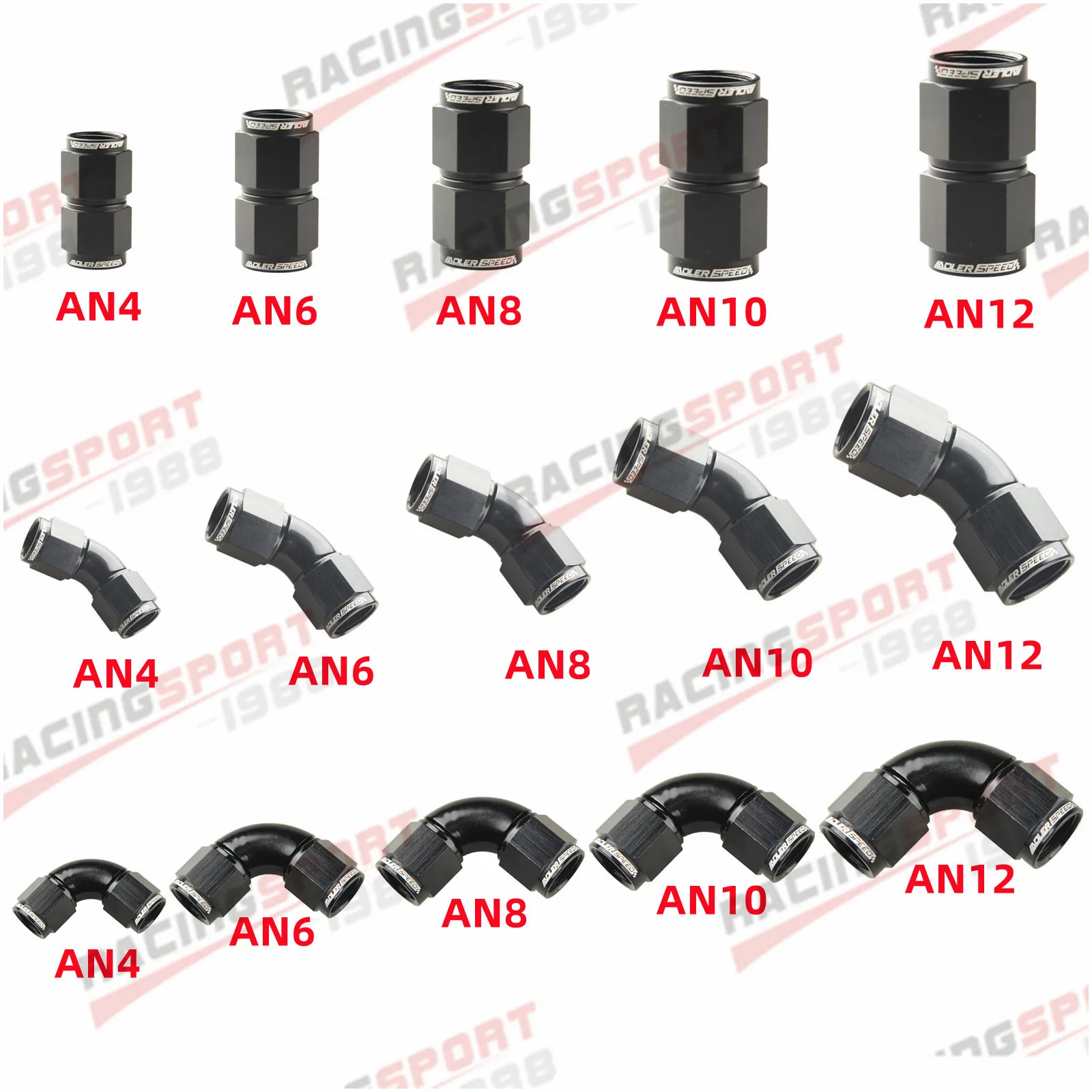 

Universal 0 45 90 Degree AN4 AN6 AN8 AN10 AN12 Female to AN4 AN6 AN8 AN10 AN12 Female Hydraulic hose Elbow Oil Cooler Fitting