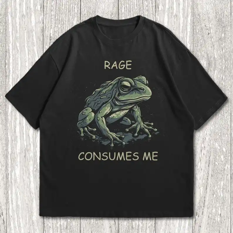 Rage Consumes Me Frog Shirt, Frog Pond TShirt, Meme Frog Shirt, Vintage Style Unisex T-Shirt, Nature Lover Gift,