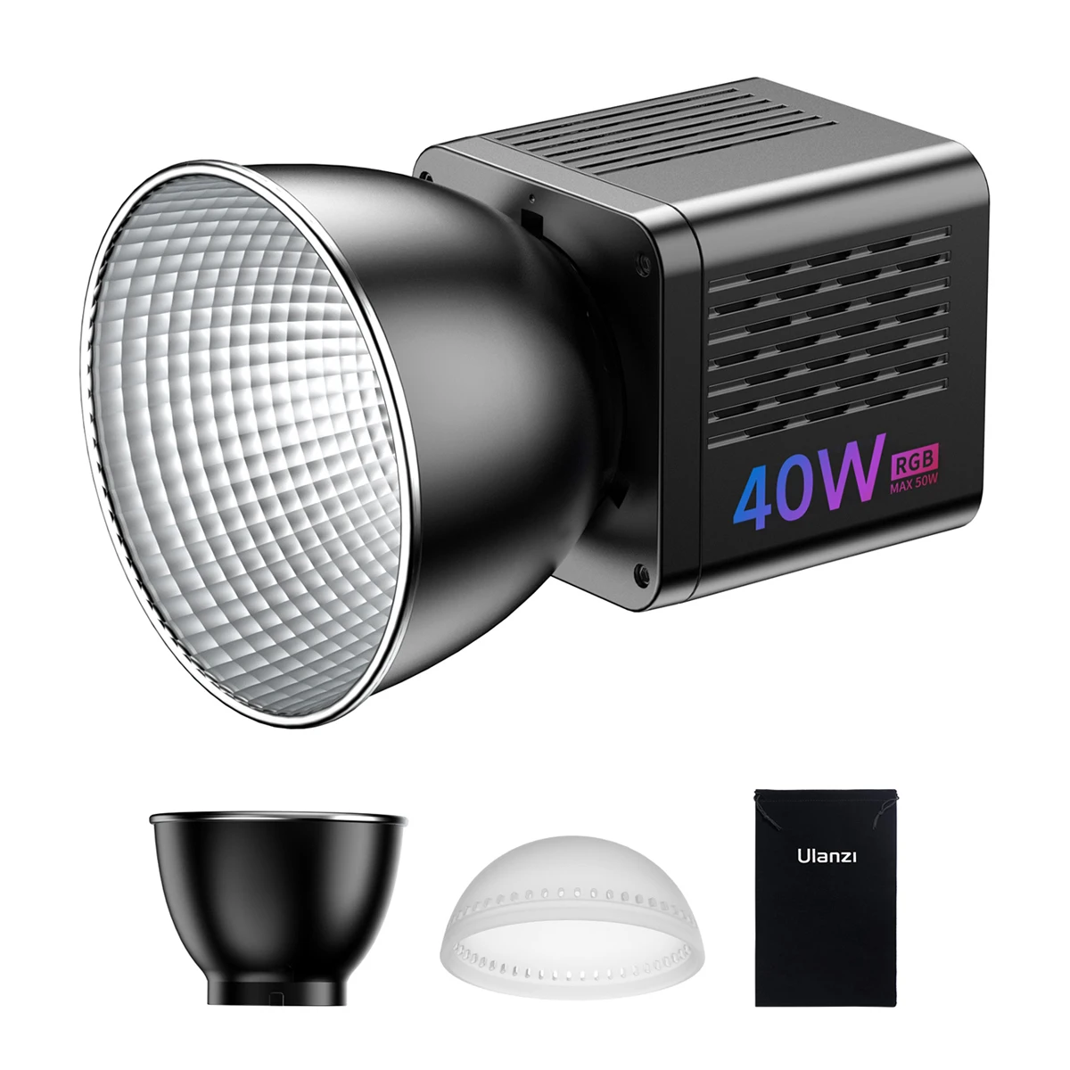 Ulanzi L024 40W RGB Video Light 2500-6500K Bi-color Light Mini Bowens Mount Fill Light 3400mAh COB Light