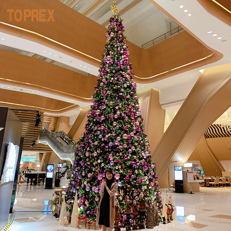 

Toprex New Design Luxurious Big Large Giant Pvc Artificial 16Ft 20Ft 40Ft 30Ft Commercial Christmas Tree for Outdoor Decoration