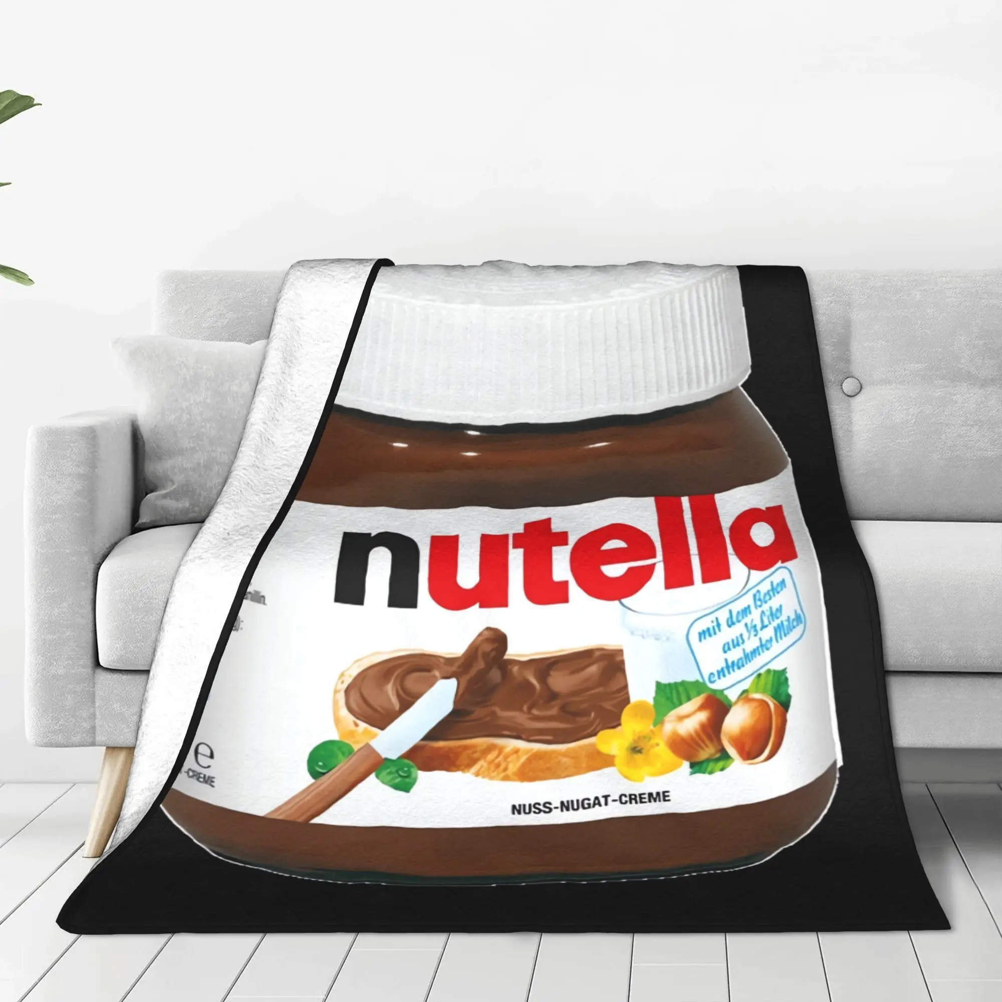 Customize Nutella for Fans Blankets Warm Flange Blankets Soft and Comfortable Blanket Picnic Blanket