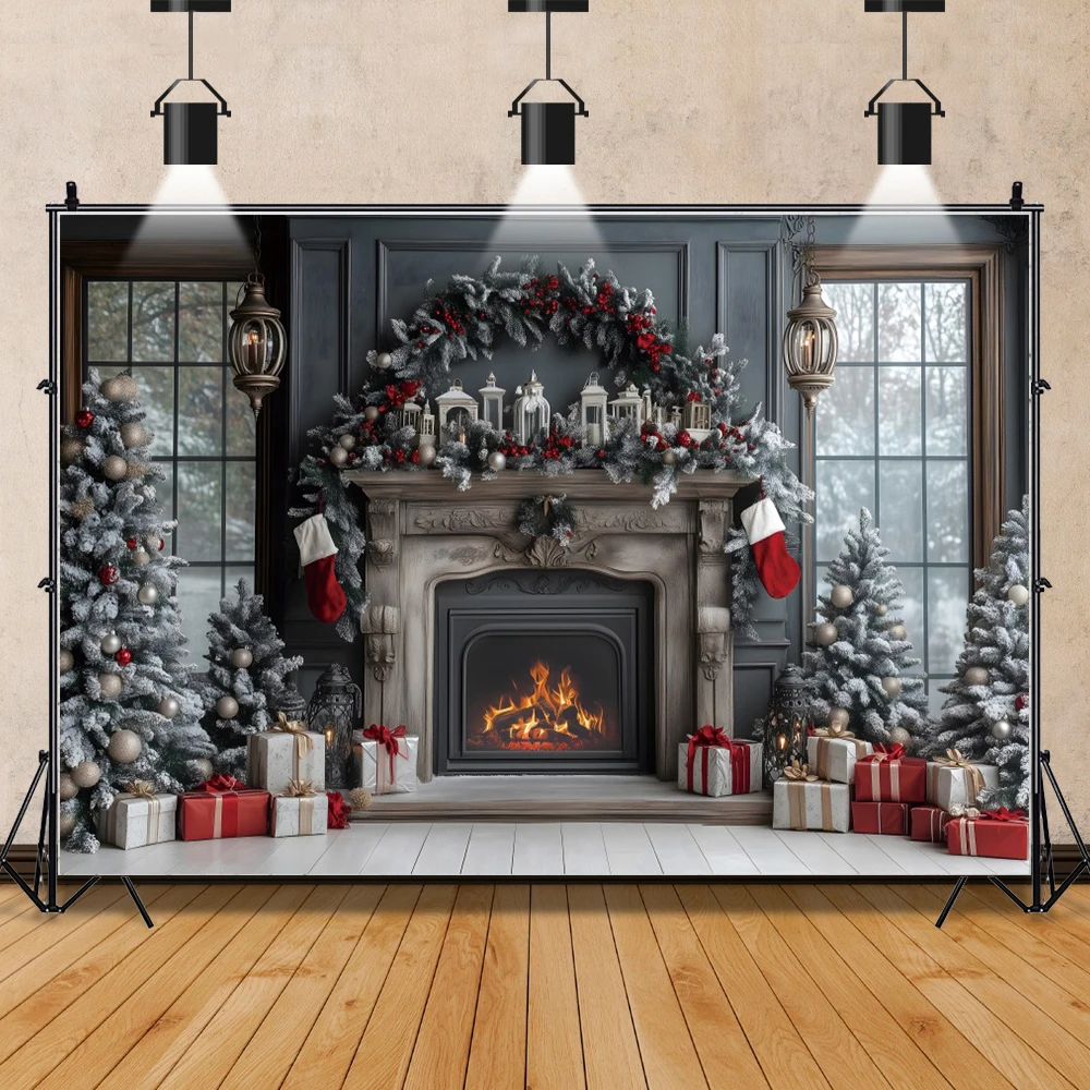 ゴシック城クリスマス写真撮影背景暖炉窓クリスマスツリー冬ホリ - Photography Zone のレビューと価格
