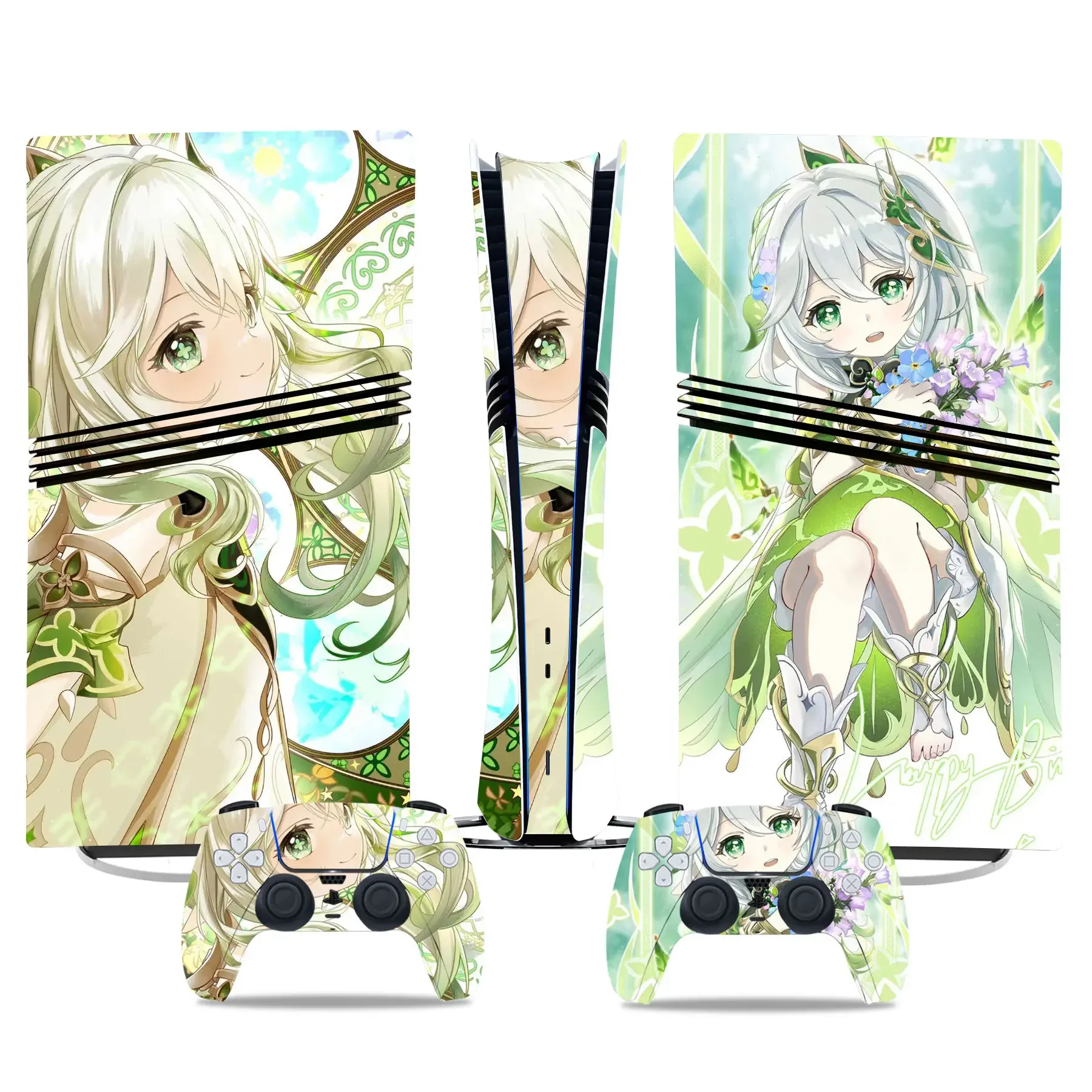 Chicas de Anime personalizadas PS5 pro pegatinas de vinilo digitales PS5 pro controlador digital pegatinas de piel de consola