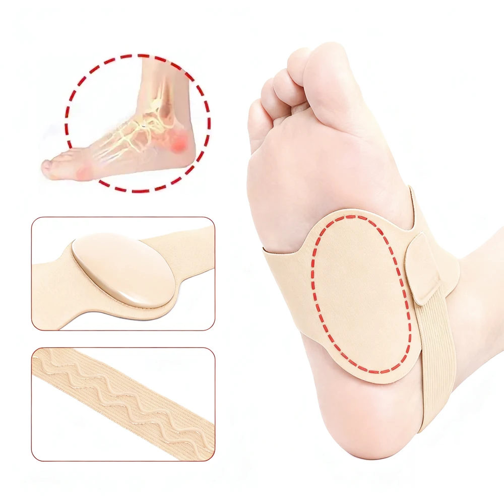 1PCS Gel Pad Arch Support Braces – Adjustable Compression for Plantar Fasciitis & Foot Arch Correction