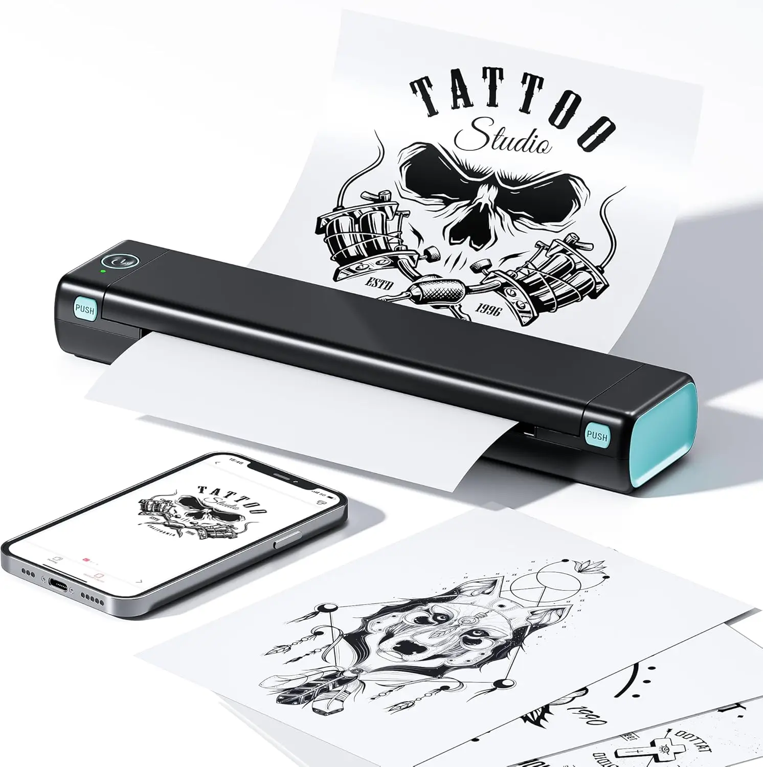 

M08F Wireless Tattoo Stencil Machines, Thermal Tattoo Kit Copier Machine Supports A4 Transfer Paper, Bluetooth Stencil Printer f