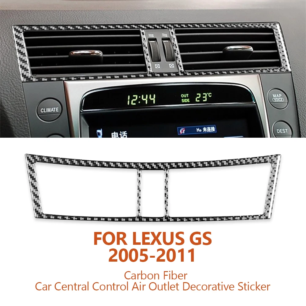 

For Lexus GS 2005-2011 Car-styling Carbon Fiber Car Central Control Air Outlet Decorative Stickers Auto Modification Accessories