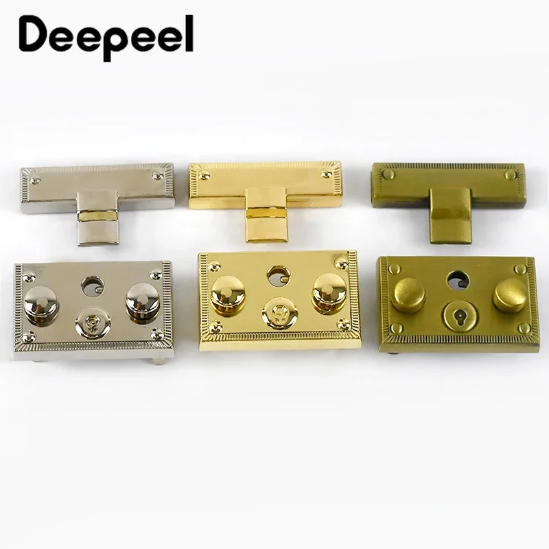 2/5Pcs 40X45mm Metal Bag Lock Buckles Handbag Closure Snap Clasps Purse Twist Turn Locks Replacement DIY Hardware Accessories