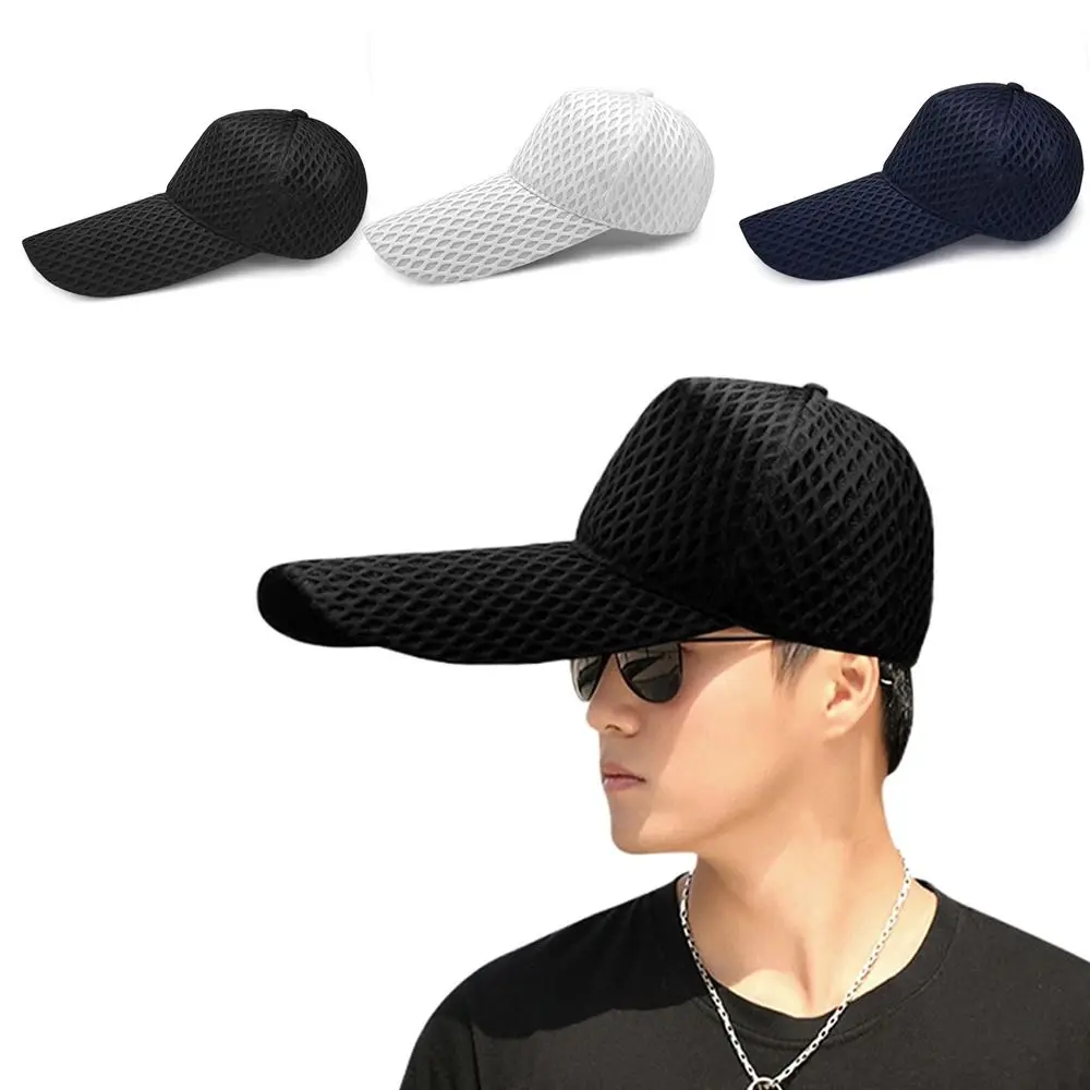 

Durable Long Brim Sun Hat Mesh Breathable Wide Baseball Caps Quick Dry Adjustable Causal Sunshade Men