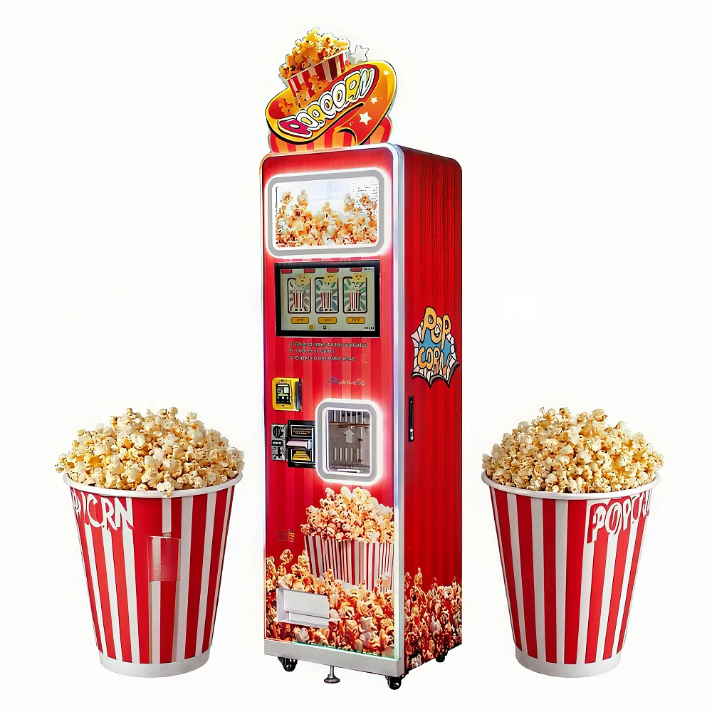 Professional Custom Commercial Popcorn Making Vending Machine 15.6 Inch Touch Screen Automatic Popcorn Machine For Cinema
