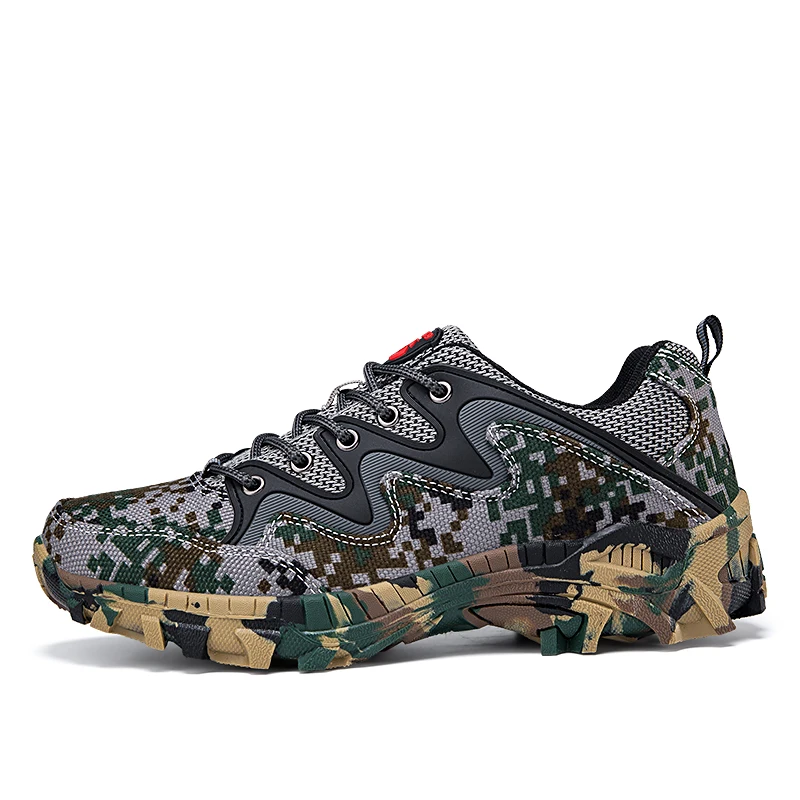 Men\'s Non-Slip Wear-Resistant Breathable Sneaker Outdoor Hiking Shoes Desert Jungle Digital Camouflage Training Footwear