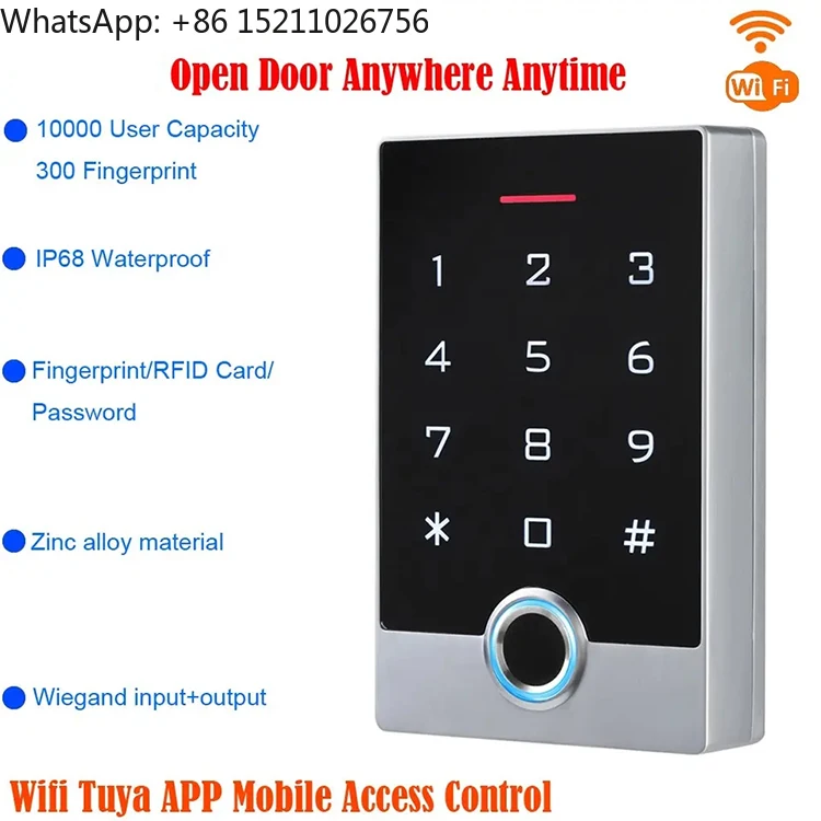 لوحة مفاتيح مقاومة للماء تعمل باللمس Tuya APP WiFi IP68 بصمة الإصبع - قارئ التحكم في الوصول قارئ بصمات الأصابع البيومترية #2