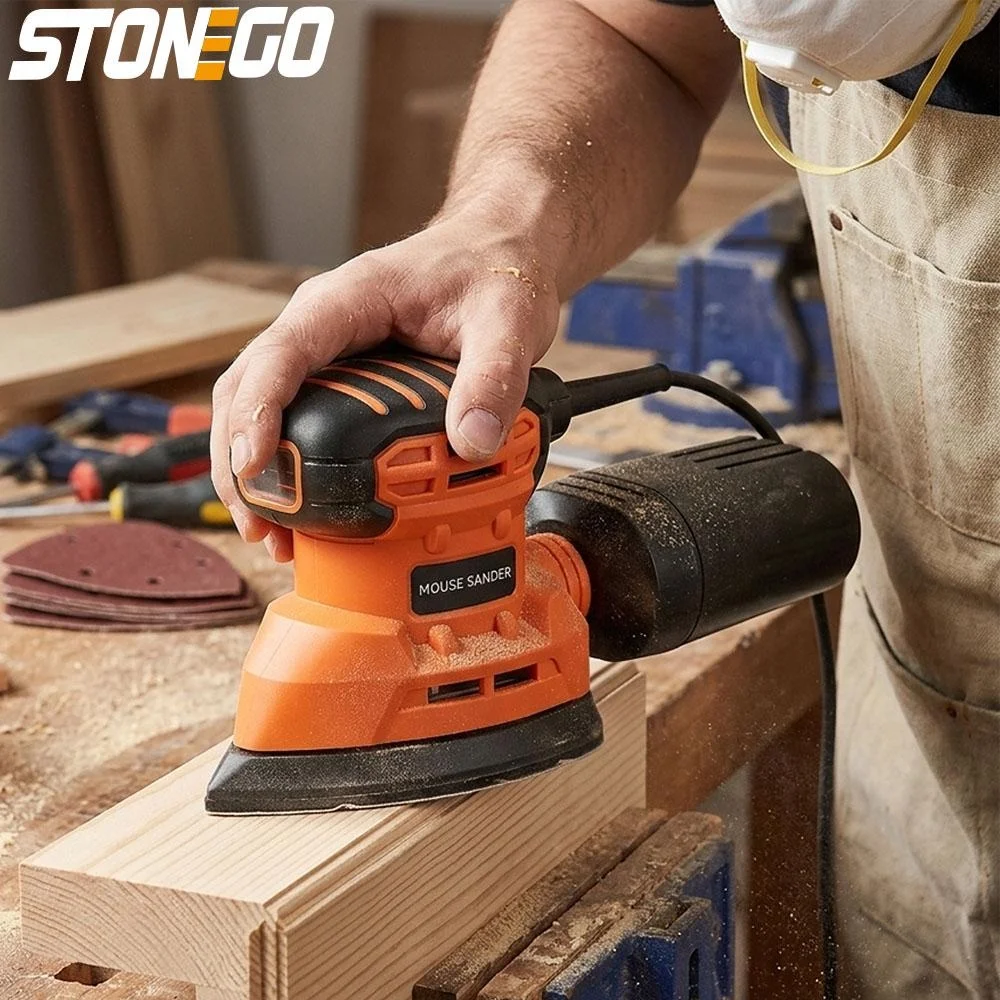 

Electric Sander with Dust Collection 12pcs Sanding Sheets Corded Power Tool for Wood Metal Polishing DIY Grinding