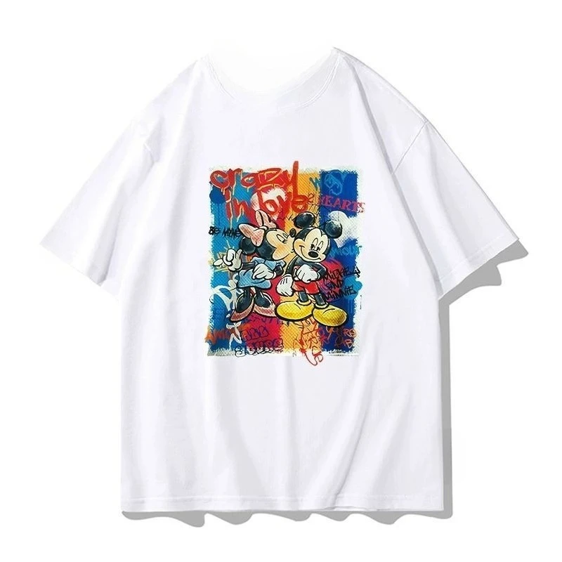 ميكي ماوس 2025 تي شيرت قطني أنيق لصيف 2025 نمط الشارع ديزني طباعة ملابس غير رسمية للرجال #4