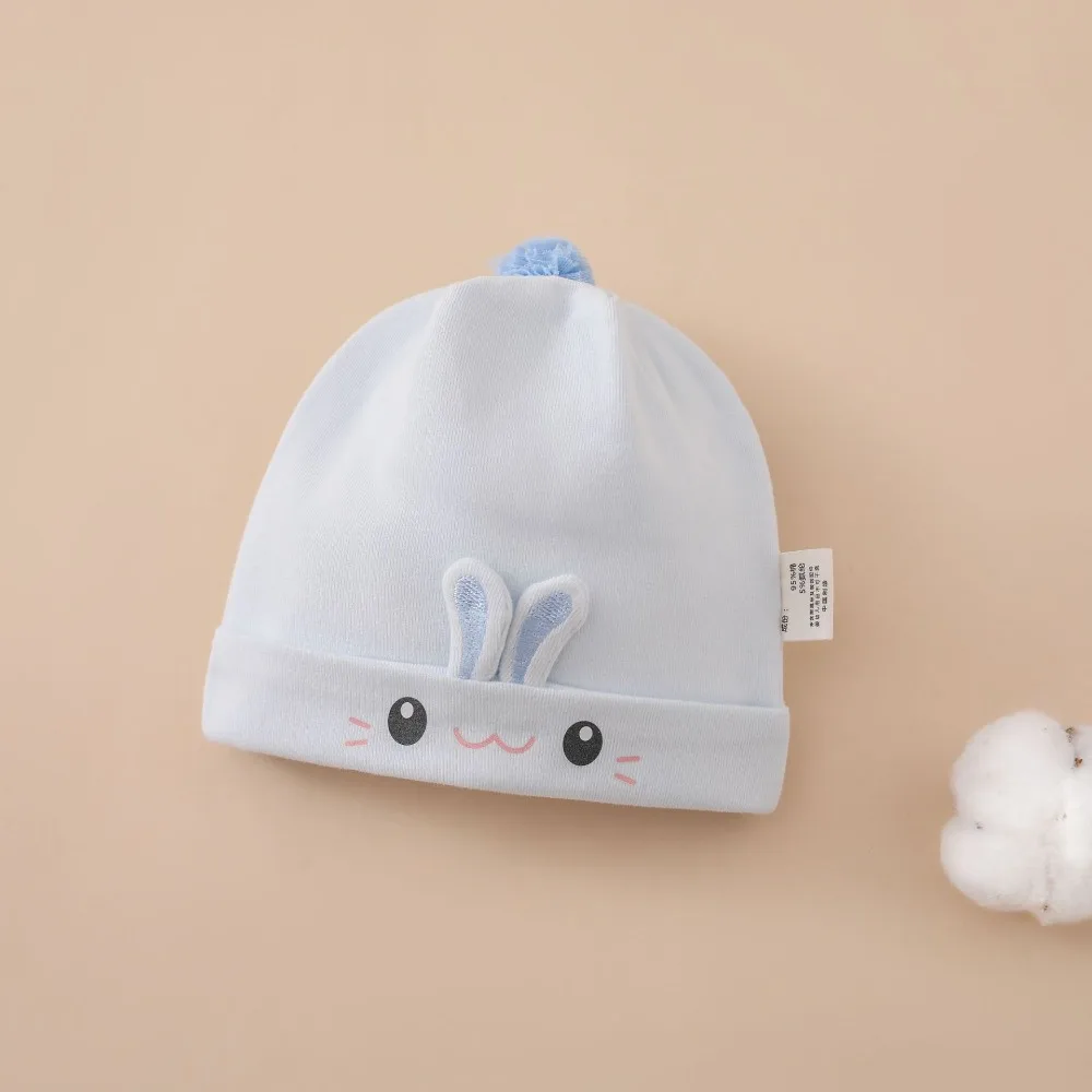 

Headwear Print Boneless Muslin Hats 0-3 Months Cartoon Bear Newborn Hats Elastic Soft Infants Beanie Cap Toddler