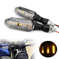 2pcs Motorcycle LED Turn Signal Lights Yellow Flowing Flashing Turn Signal Indicator Moto Blinker for Honda Yamaha Accessories