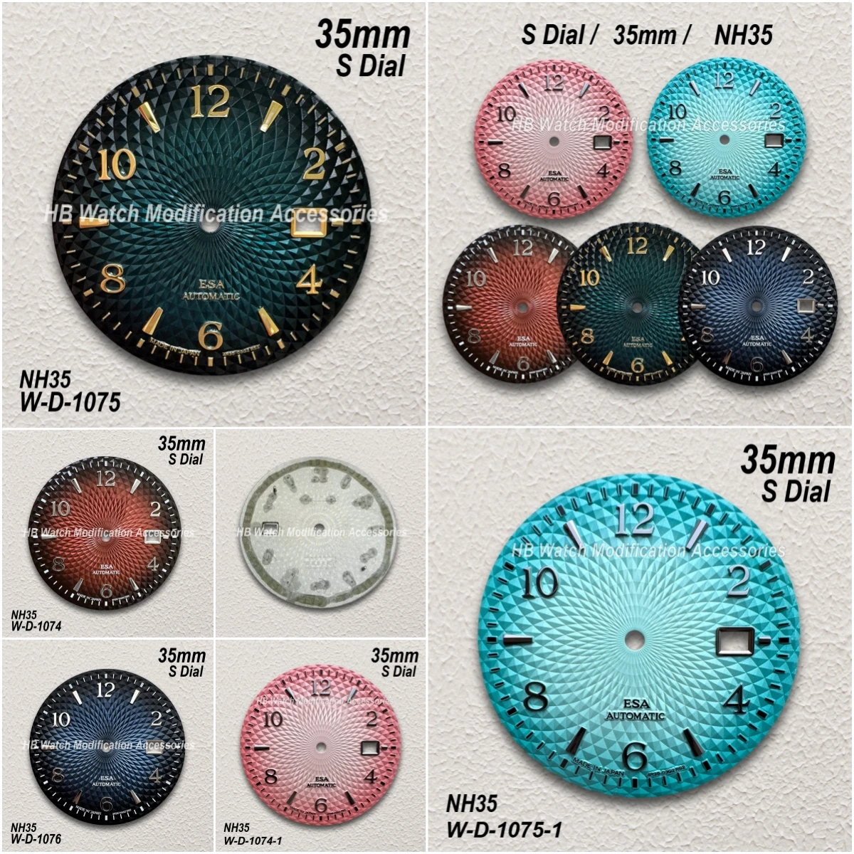 35mm Cocktail S Dial Fit NH35/NH36 Movement High-Quality NH35 No Luminous Watch Modification Accessories