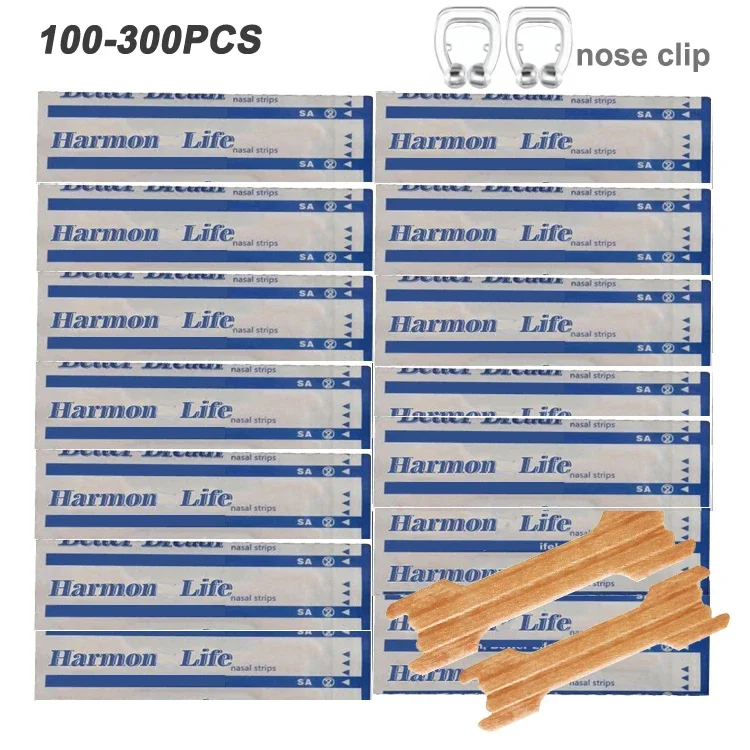 100-300PCS Breath Nasal Strips Right Aid Stop Snoring Nose Patch Good Sleeping Patch Product Easier Breath Random Pattern