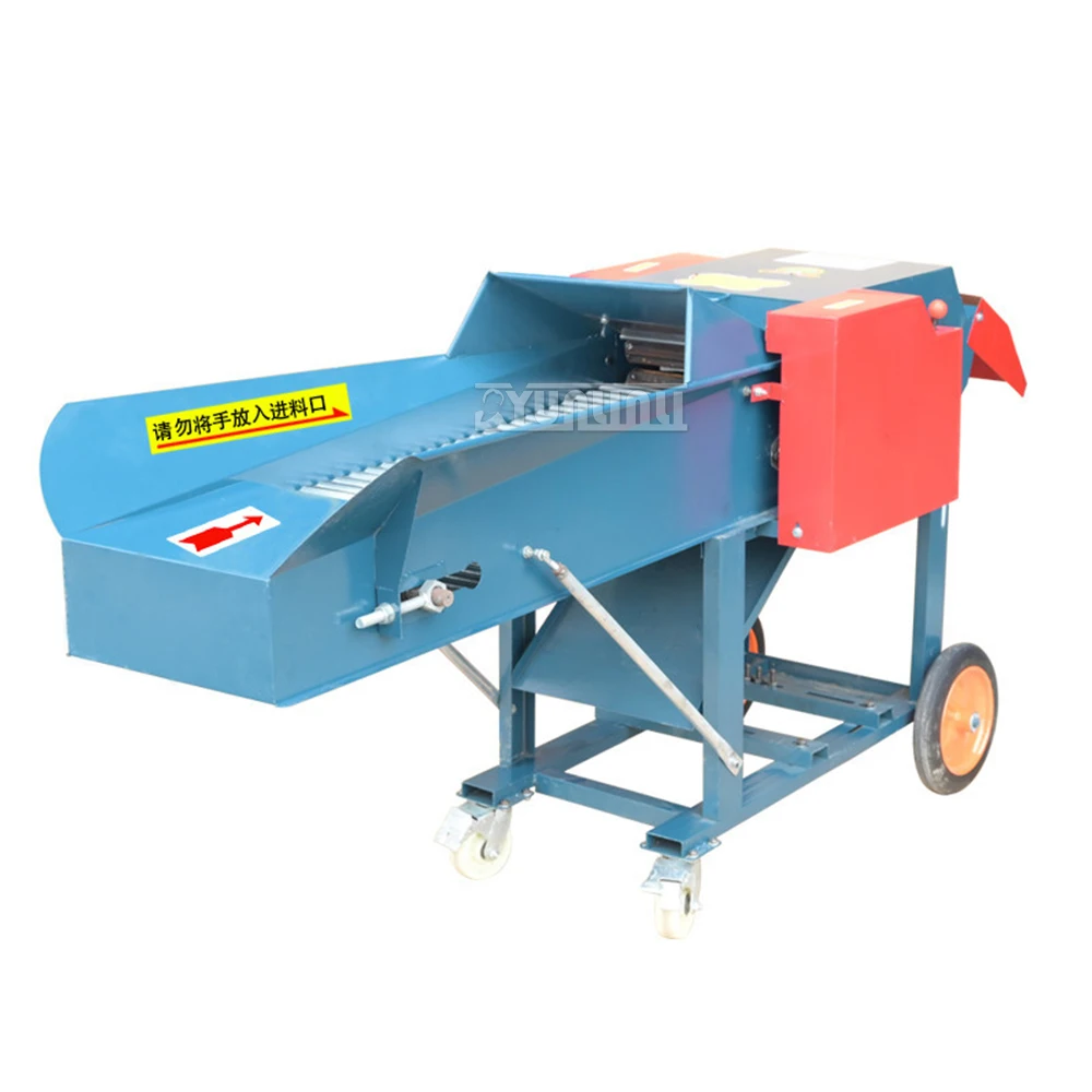 2.8 Tons Electric Grass Crusher Grinder Animal straw fodder crusher breeding farm 4KW Household wet and dry Grass cutter