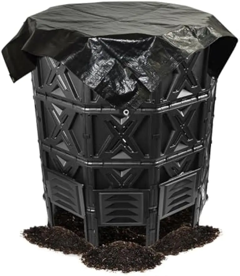 

Садовый композитор на 190 галлонов с системой аэрации, простая сборка, не содержит BPA и прочный уличный стакан