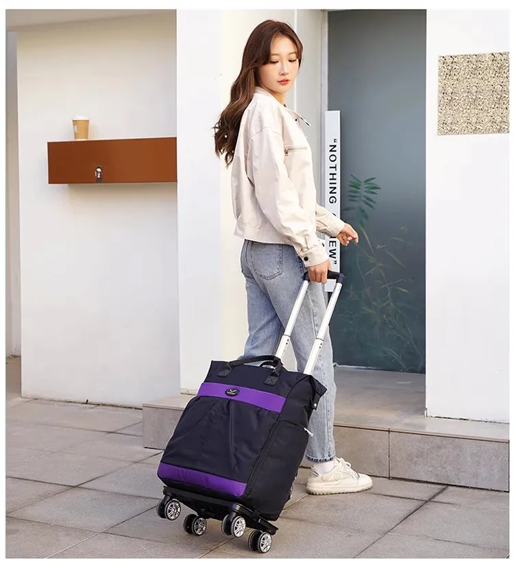 Trolley Backpack Trolley Suitcase For Travel Shoulder Travel Bag Large Capacity Waterproof Boarding Luggage Bag Women Carry On