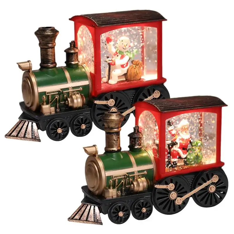 2023 Christmas Home Decoration Santa Claus Snowman Train Snow Globe Water Ball Wind Lanterns LED light New Year Christmas Gifts