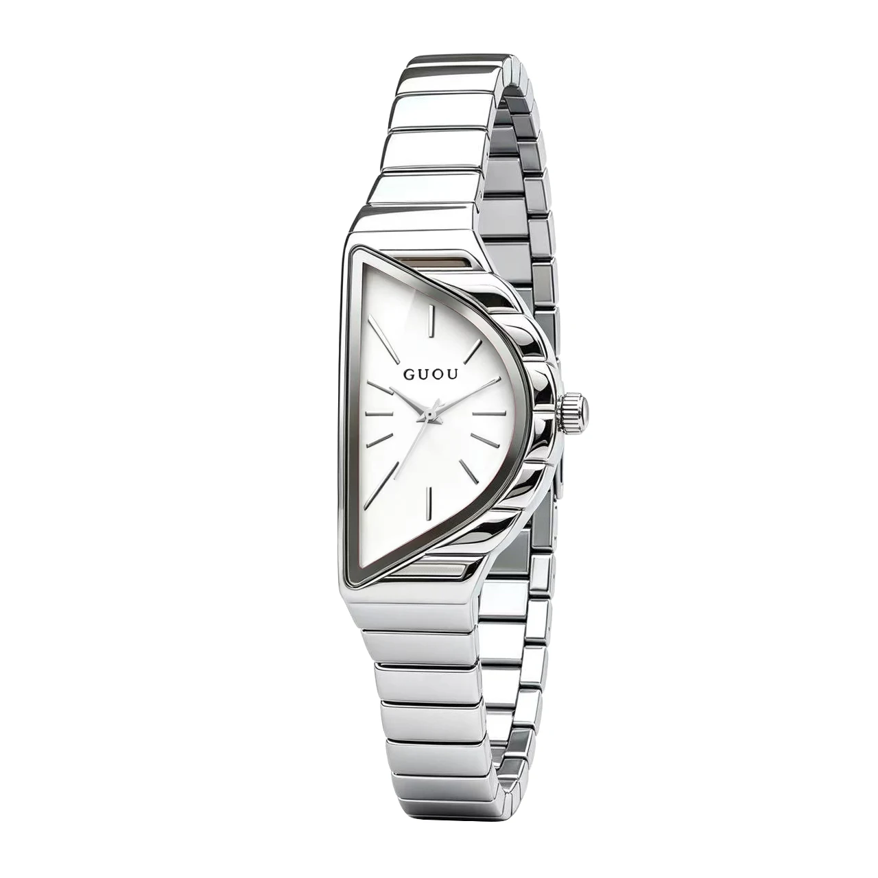 Half Moon Dial Creative Vintage Quartz Watch for Women with Advanced Fashion Style Alloy Strap Butterfly Clasp Waterproof