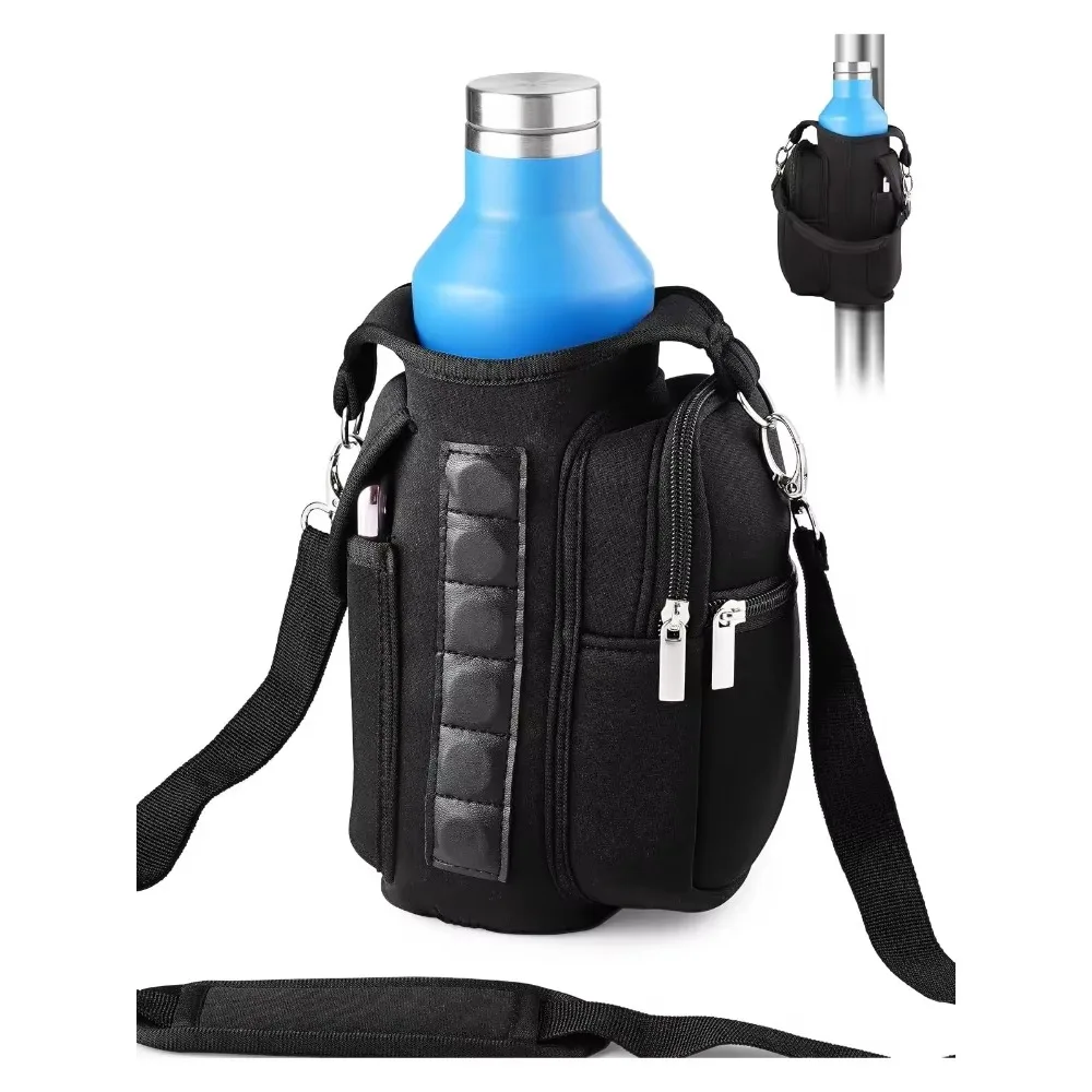 Upgraded Strong Magnetic Water Bottle Holder Insulated Neoprene Bottle Carrier with Strap for Gym Fitness Outdoor