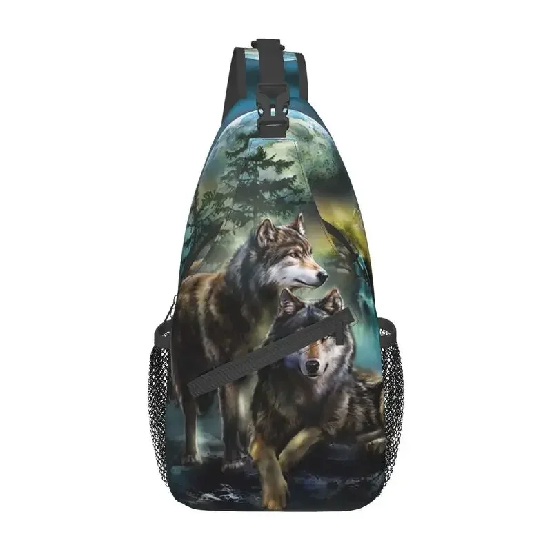 

Casual 3D Printed Wolf Crossbody Sling Backpack Men Shoulder Chest Bag for Travel Cycling
