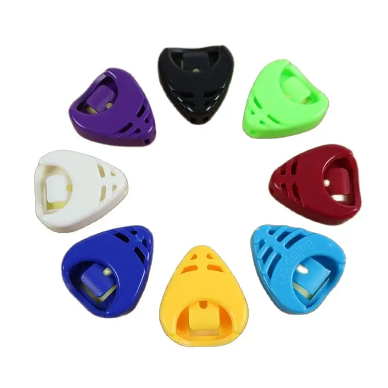 Portable Plastic Electric Guitar Pick Holder, Heart Shape, ABS Guitar Plectrum Case, Random Colors, Wholesale, 100Pcs per Lot