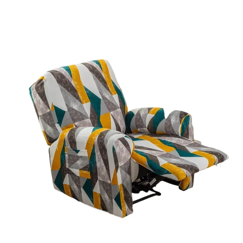 Chaise Lounge Sofa Cover Christmas Relaxation Chair Cover Thick Fabric Printing 1 Seat Halloween Armchair Living Room