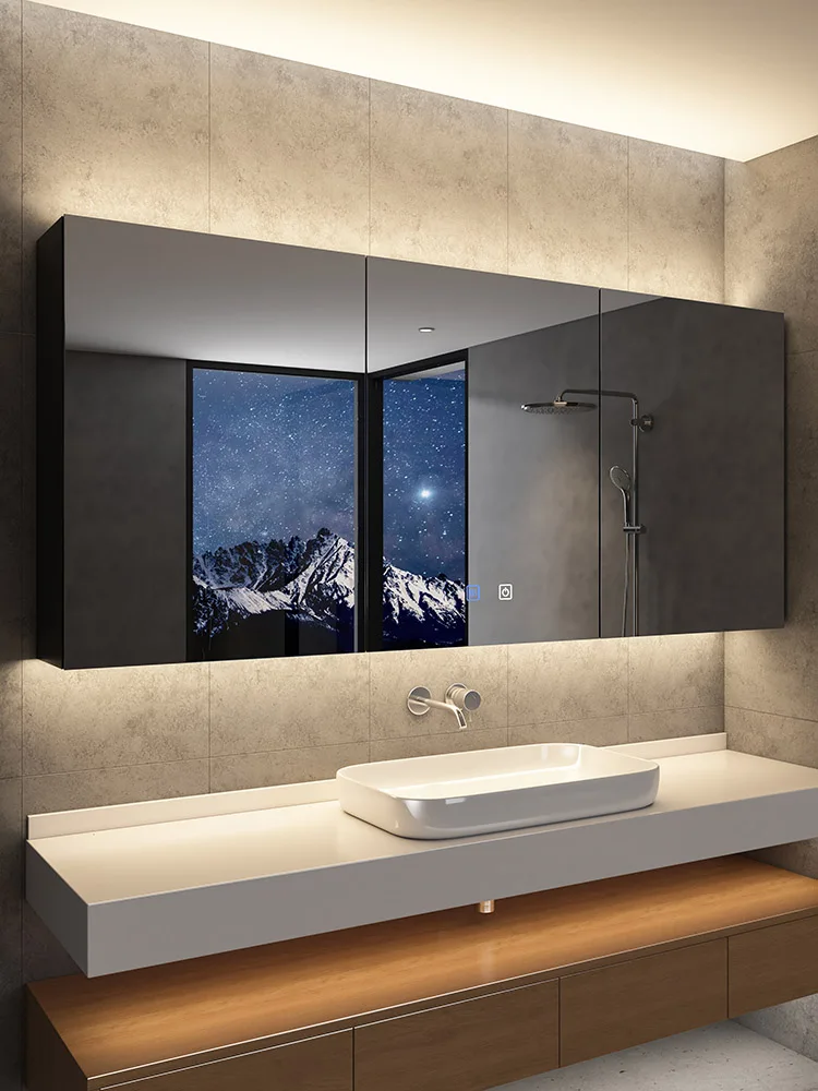 Smart bathroom mirror cabinet, separate bathroom mirror storage integrated cabinet