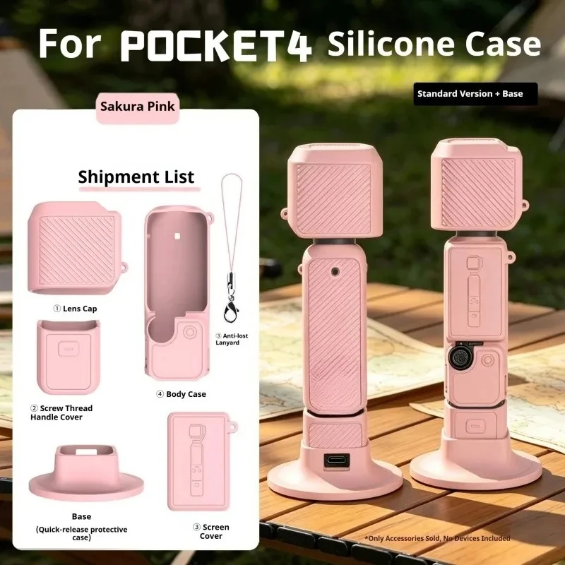 Siliconen Case voor DJI Osmo Pocket 4 Gimbal Camera Handvat Zachte Beschermhoes Antislip Desktop Base Mount voor Dji Pocket4