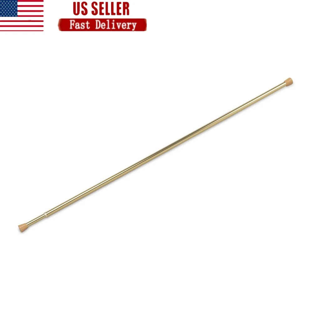 

Регулируемый пружинный натяжной стержень диаметром 5/8 дюйма 48-86 дюймов Простая установка без повреждений Латунный карниз для карнизов Сверхмощный металл