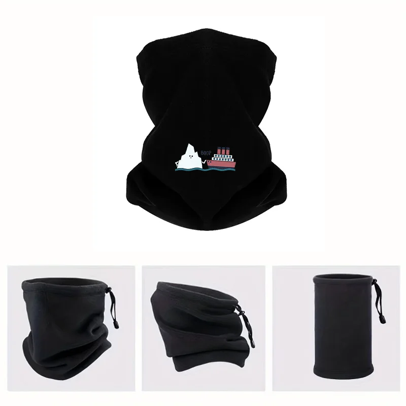 Cute iceberg ship collision. Men Outdoor Scarf Mask Neck Gaiter Hat Women cap Headgear Windproof Keep Warm Winter Multifunctiona
