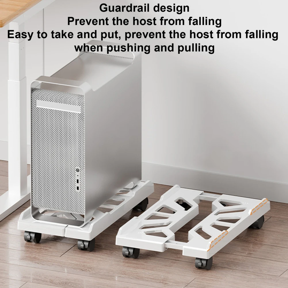Adjustable Mobile CPU Stand Heavy-Duty PC Tower Stand With 4 Caster Wheels Ventilated Under Desk CPU Holder PC Floor Cart